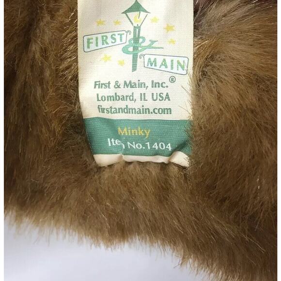 NEW First & Main Minky Faux Brown Mink Stuffed Teddy Bear Plush Corduroy Paws - Picture 11 of 11